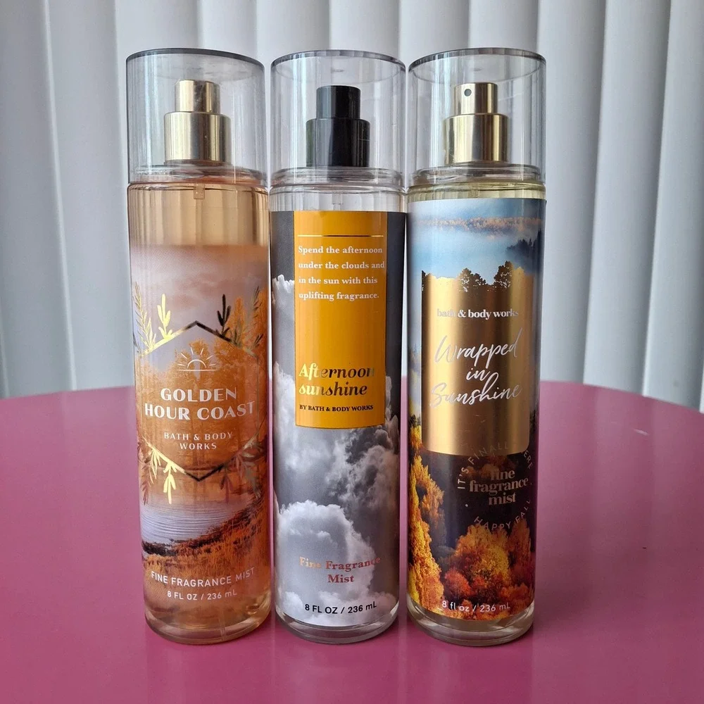 Bath & Body Works GOLDEN HOUR COAST AFTERNOON WRAPPED IN SUNSHINE Mist 8oz Set